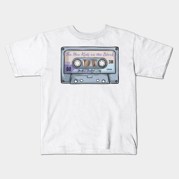 The New Kids on The Block Vintage Classic Cassette Tape Kids T-Shirt by PowelCastStudio